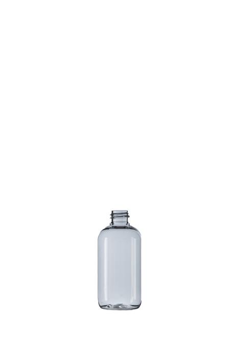 100ml Clear PET Boston Round Bottle, 20/410 Neck